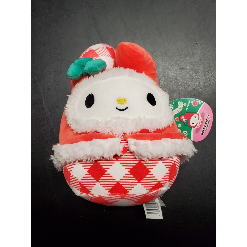 Squishmallow Hello Kitty Sanrio 2023 6.5” Christmas Plaid My Melody